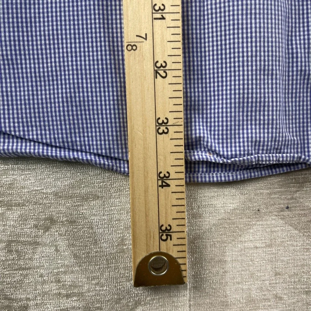 Polo Ralph Lauren Blake Men XXL Blue Gingham Check Button Down Cotton Shirt XXL